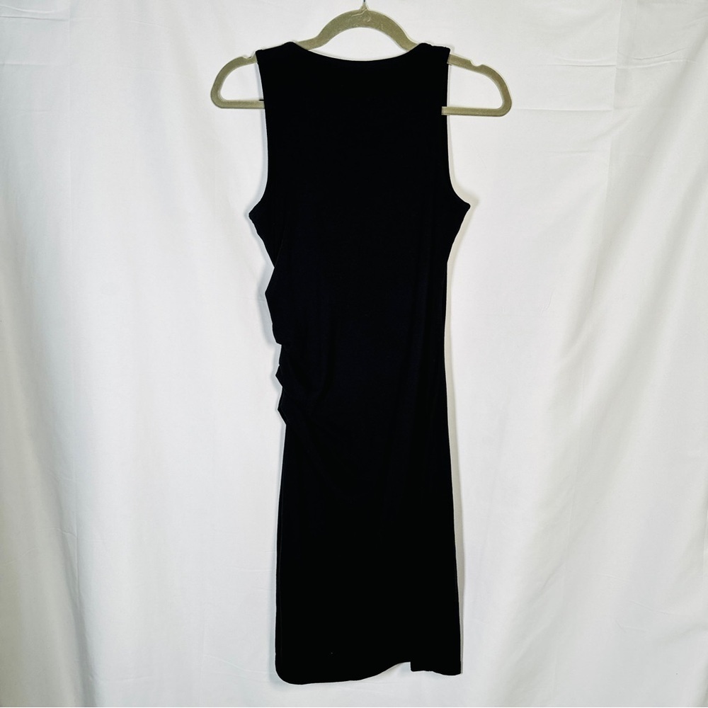 Athleta Della Dress Cotton Modal Ruched Tank LBD Athleisure SP Black - Picture 3 of 10